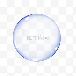 圆形蓝色漂浮气泡元素