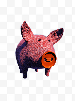 猪年动物猪形象针织毛线粉红小猪