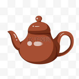 古典茶壶手绘卡通插画