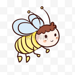 手绘卡通装饰勤劳的小蜜蜂