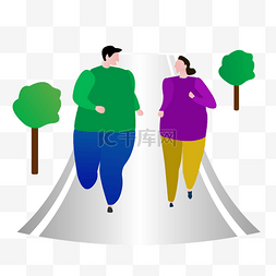跑步的男人和女人矢量素材