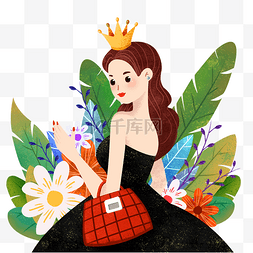 妇女节快乐图片_手绘妇女节女王节插画