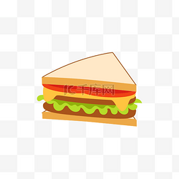 番茄图片_卡通美味三明治插图