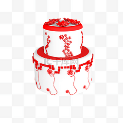 生日快乐图片_红色蛋糕免抠素材
