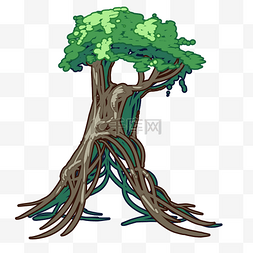 R型创意树木插画
