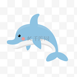 蓝色海豚矢量素材