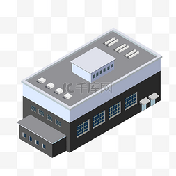 康养产业图片_2.5D风格工厂厂房元素