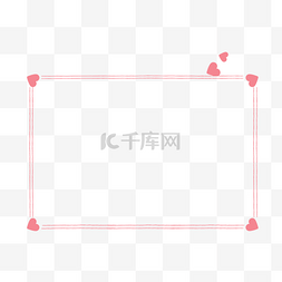 简约手绘线条图片_手绘简约粉色爱心相框设计