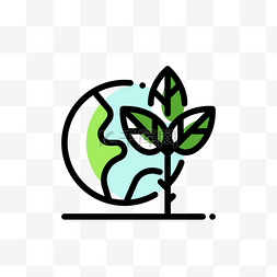 环保绿色健康地球mbe风格插画