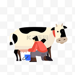 照片绳子矢量图图片_矢量农夫在挤牛奶