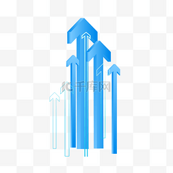 指示箭头元素图片_蓝色科技箭头商务图标效果