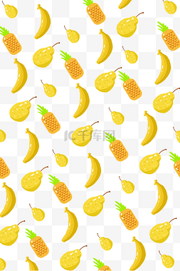 图片_黄色香蕉梨子底纹