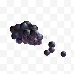 紫色葡萄手绘水彩风清新葡萄PNG图