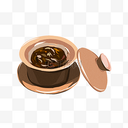 古风茶杯茶饮插画