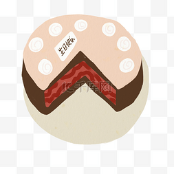 生日蛋糕巧克力蛋糕手绘