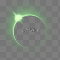 圆形光圈光效图片_梦幻绿色清新光效元素