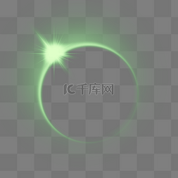 光芒四射的太阳图片_梦幻绿色清新光效元素