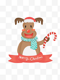 小麋鹿图片_手绘圣诞节可爱圣诞鹿麋鹿素材元