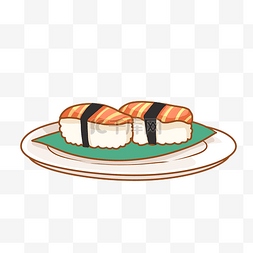 日本漫画元素图片_可爱漫画日式日料美食寿司插画