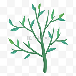 单片叶子元素图片_绿色树叶叶子树枝植物