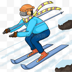 飞快图片_冬季旅行滑雪插画