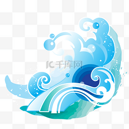 海浪波纹图片_蓝色波纹海浪矢量素材