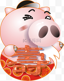 2019猪年海报图片_2019长寿小猪