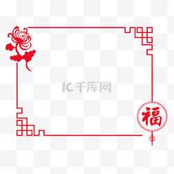 猪年春节边框图片_2019猪年春节元素剪纸风海报边框