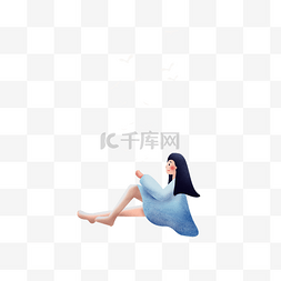 疲倦的小女生图片_坐着的小女