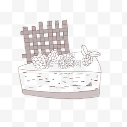 草莓蛋糕手绘插画
