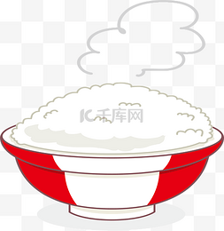 香喷喷米饭图片_冬天里热气腾腾的米饭矢量图