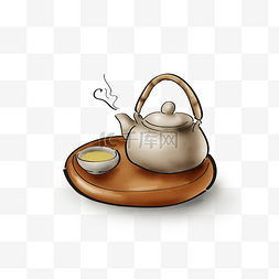 传统中国茶壶图片_白露手绘古风茶饮