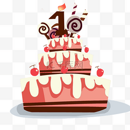 蜡烛的火苗图片_美味的生日蛋糕插画