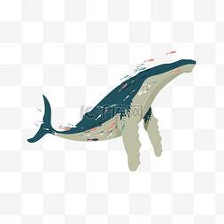 命中的鲸鱼图片_矢量鲸鱼卡通元素