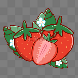 水果草莓手绘图片_水彩手绘水果草莓香甜可口