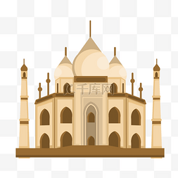 印度喜象图片_印度古建筑泰姬陵插画