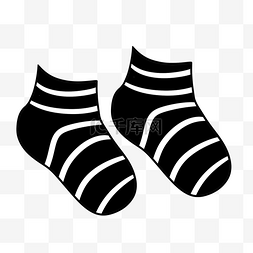 袜子星期一图片_黑色条纹袜子元素