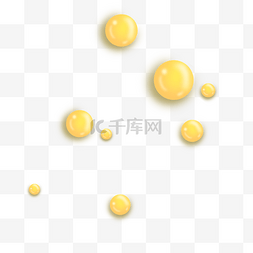 金色立体感图片_浅黄圆形立体油滴