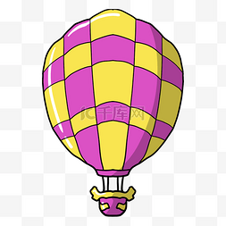 彩色方块热气球插画