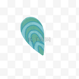 手绘贝壳图片_绿色花纹贝壳图案PNG