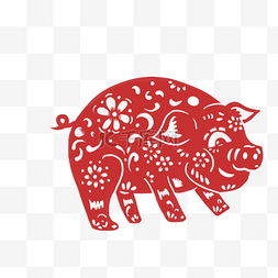 猪剪纸卡猪