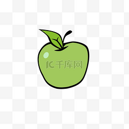 绿色暖色调图片_水果类装饰图案青亮苹果