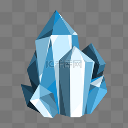 钻石几何切割图片_蓝色几何钻石插画