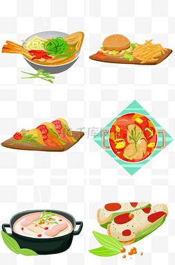 西餐美食薯条图片_美味食物特色美食手绘插画