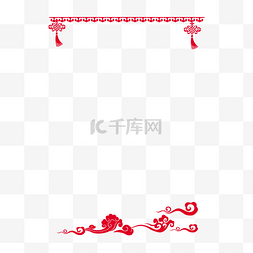 春节背景图片_平安结云纹装饰春节新年边框背景