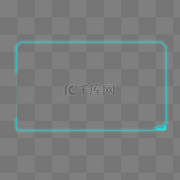 矩形线条图片_蓝色科技感边框线条