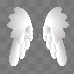 天使翅膀图片_白色的羽毛翅膀插画