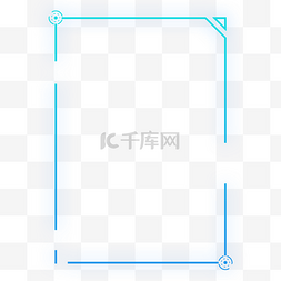 科技感装饰蓝色图片_蓝色渐变发光现代几何方形科技边