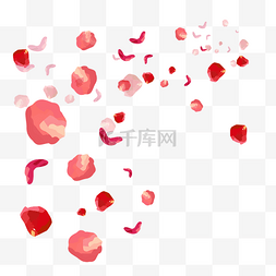 手绘植物漂浮的粉红花瓣