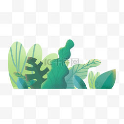 创意植物插图图片_创意卡通绿色草丛